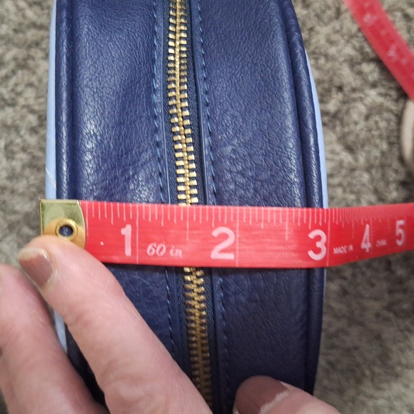 Charming Charlie round crossbody faux leather purse - blue/light blue - Picture 8 of 8